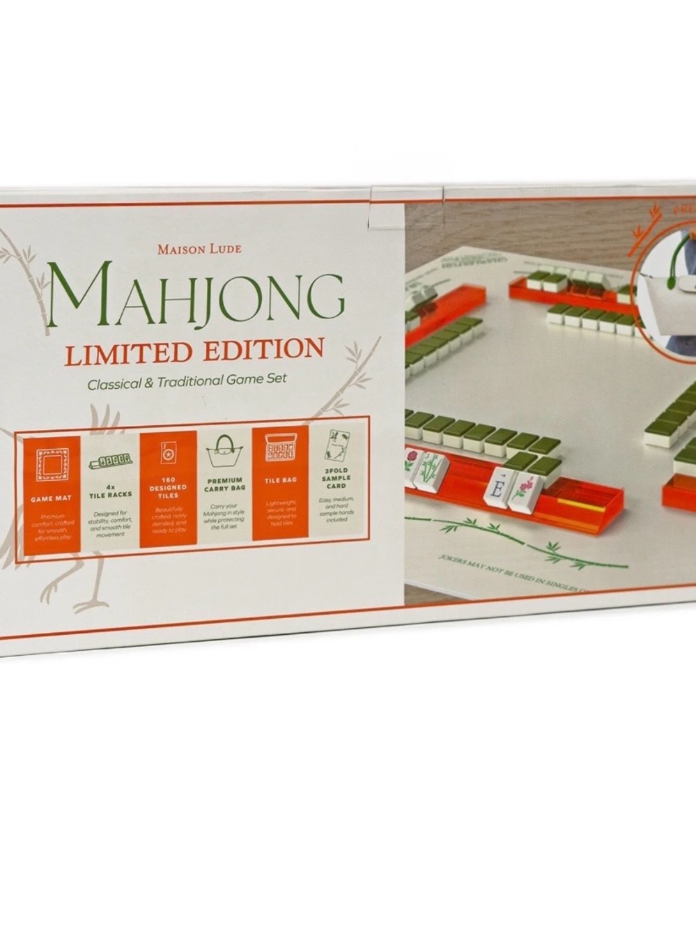 Mahjong Limited Edition Game Set by Maison Lude - Green & Orange